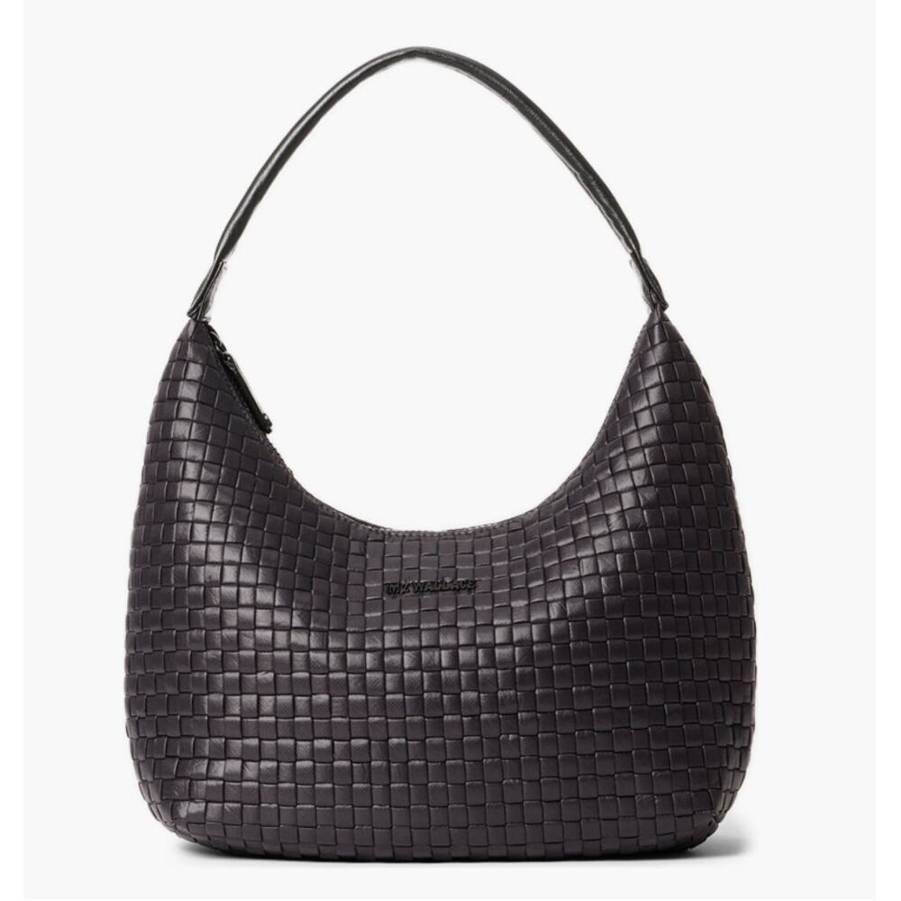 MZ Wallace Black Medium Woven Nylon Shoulder Bag - Picture 11 of 12